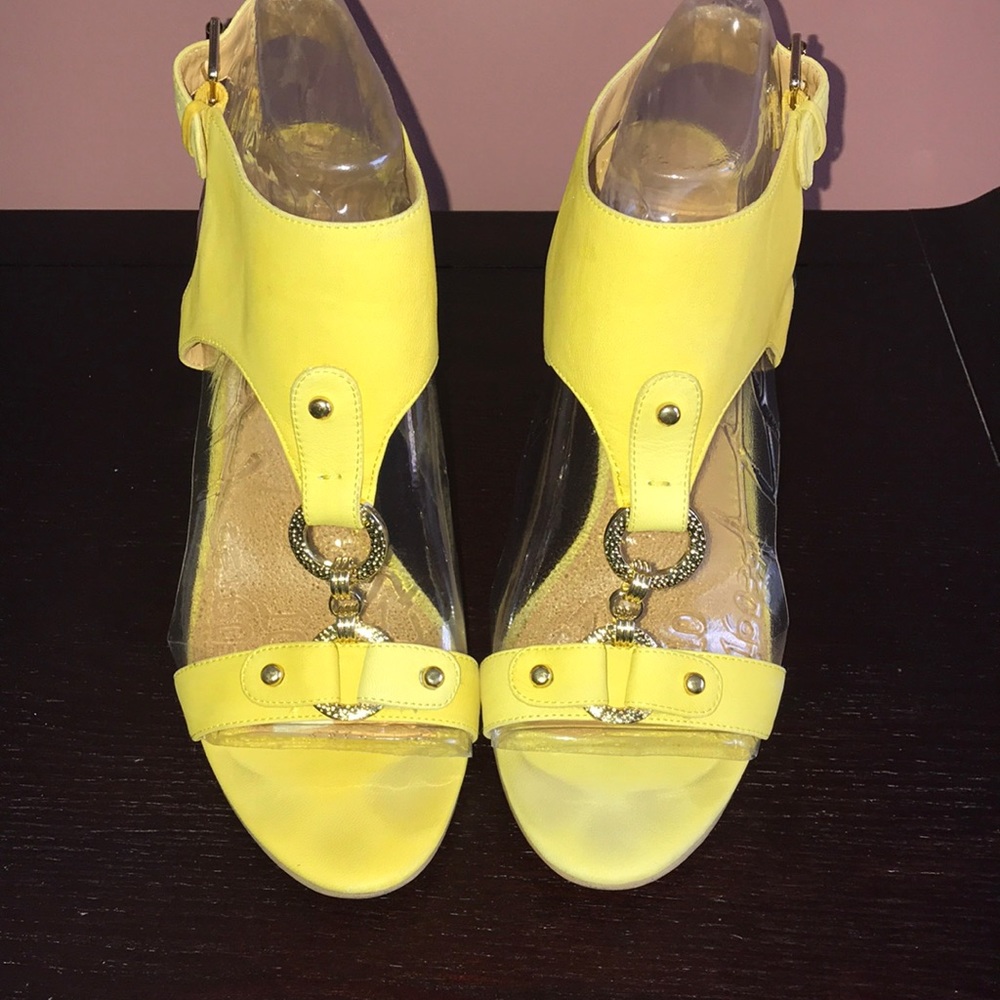 Yellow gladiator sandals by Nine West